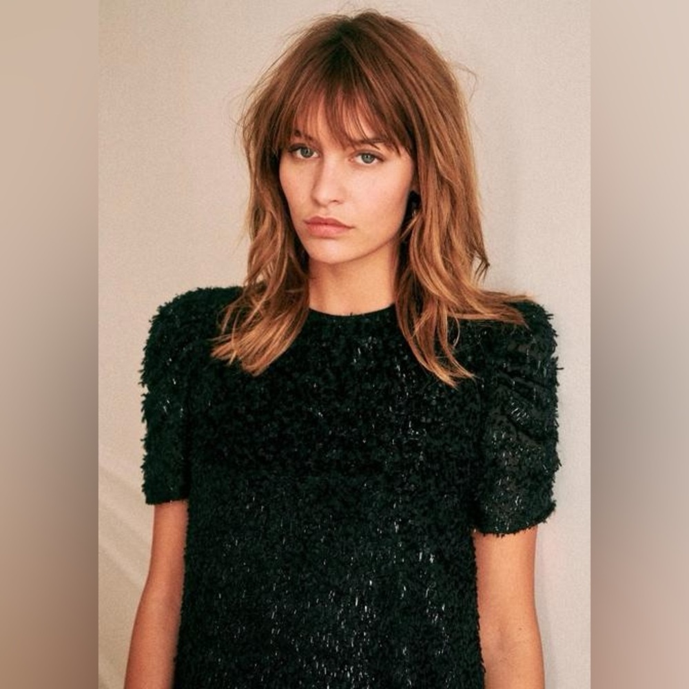 Sezane shiny Kate Blouse Size 34.